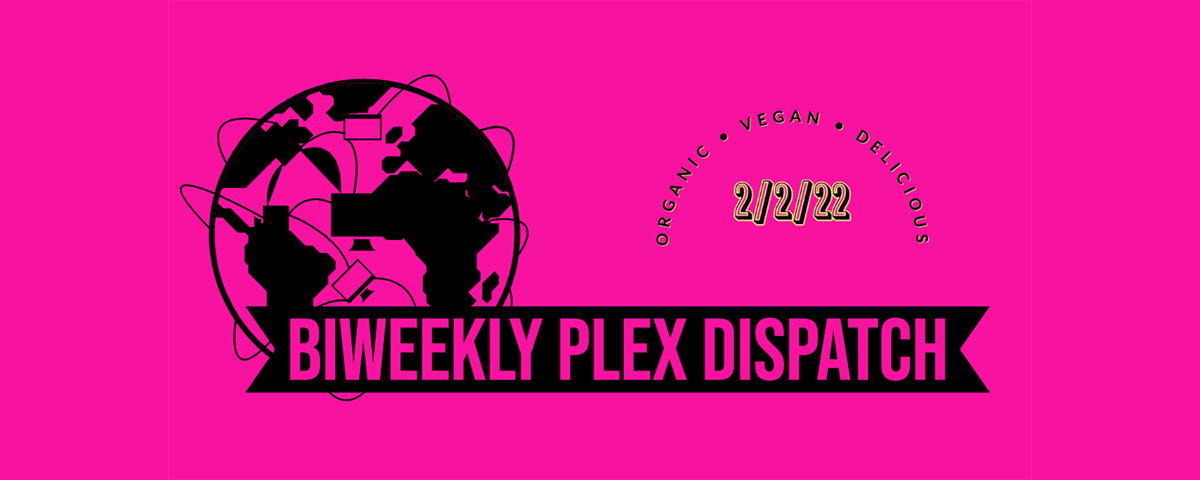 A stylized graphic logo for "BIWEEKLY PLEX DISPATCH".